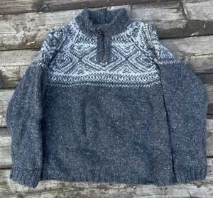 Inis crafts Irish wool Fair isle Snowflake sweater Men Size Large